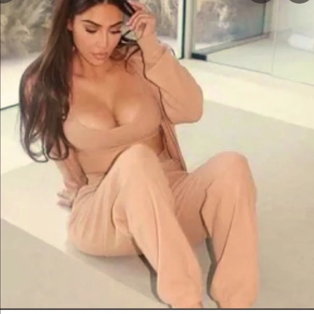Skims waffle set in caramel top size medium bottoms size small soft stretchy - Picture 1 of 6